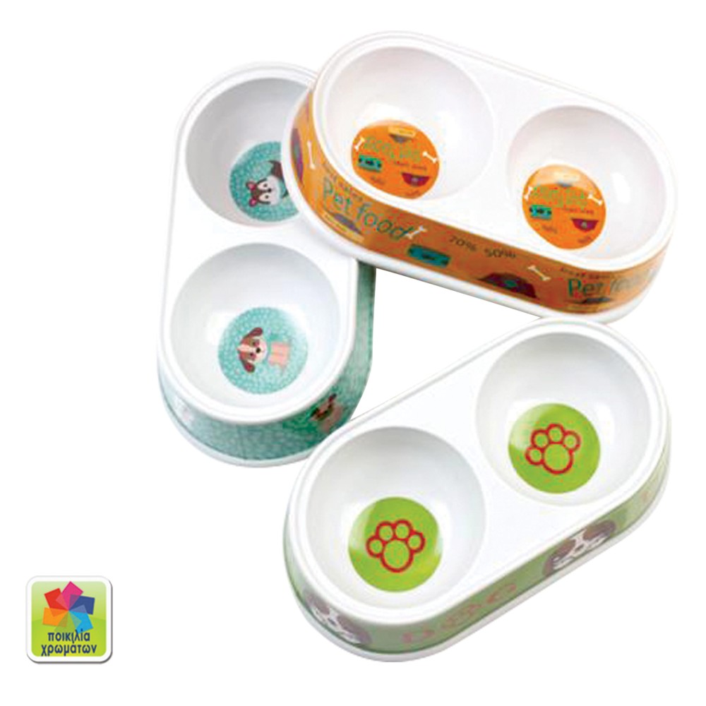 Διπλό μπόλ φαγητού σκύλου σε διάφορα σχέδια [10501612]